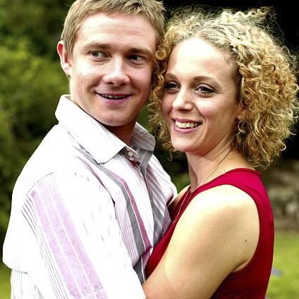 Martin Freeman with wife
